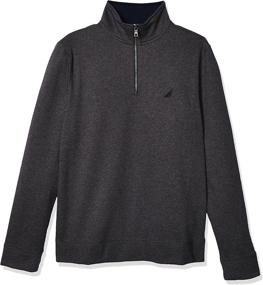 img 4 attached to 👕 Nautica Solid Men's 1/4 Zip Fleece Sweatshirt