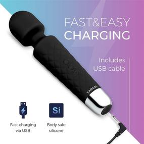 img 2 attached to 🔋 Yarosi Personal Wand Massager - Ultra-Powerful Vibrating Therapy Device - Top-Rated Travel Gift - Relieve Stress and Muscle Aches - Ideal for Sports Recovery - USB Rechargeable - Sleek Black Design