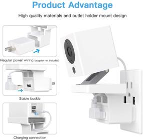 img 3 attached to 🔌 BECROWMUS 2Pack AC Outlet Mount: Reliable Alternative for Wyze & iSmartAlarm Spot Cameras - Support Stand Included