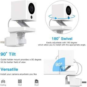 img 1 attached to 🔌 BECROWMUS 2Pack AC Outlet Mount: Reliable Alternative for Wyze & iSmartAlarm Spot Cameras - Support Stand Included