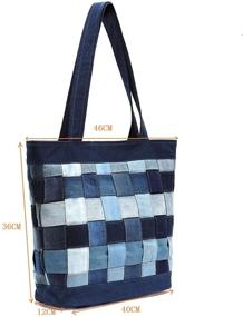 img 3 attached to S-JACOL Denim Handbags with Stripe Tape: Casual Shoulder Bag