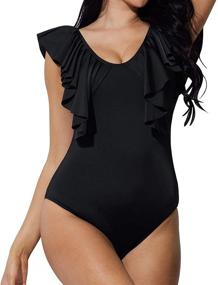 img 4 attached to Cadocado Backless Swimwear: Stylish Bathing Suit for Women's Clothing