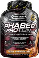 🍫 muscletech phase8 protein powder: premium whey & casein blend for 8-hour slow release protein shakes - chocolate flavor, 4.6 lbs (50 servings) logo