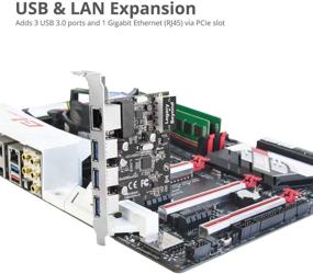 img 2 attached to 🔌 SIIG 3 порта PCI Express USB 3.0 Адаптерная карта + Gigabit Ethernet LAN - Стандартная и низкопрофильная, совместима с Windows Server, 7, 8, 8.1, 10 ПК (LB-US0614-S1)