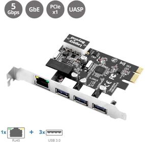 img 3 attached to 🔌 SIIG 3 порта PCI Express USB 3.0 Адаптерная карта + Gigabit Ethernet LAN - Стандартная и низкопрофильная, совместима с Windows Server, 7, 8, 8.1, 10 ПК (LB-US0614-S1)