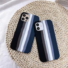 img 2 attached to 🌈 Yesun K for iPhone 11 Pro Creative Dark Gradient Camouflage Rainbow Stripes Liquid Silicone Phone Case, Cute and Interesting Design, Suitable for Girls, Women, Men – Black