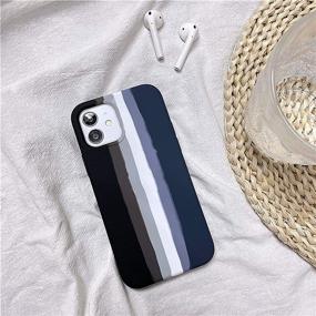 img 3 attached to 🌈 Yesun K for iPhone 11 Pro Creative Dark Gradient Camouflage Rainbow Stripes Liquid Silicone Phone Case, Cute and Interesting Design, Suitable for Girls, Women, Men – Black