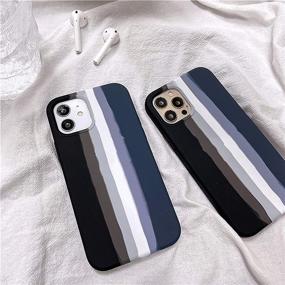 img 1 attached to 🌈 Yesun K for iPhone 11 Pro Creative Dark Gradient Camouflage Rainbow Stripes Liquid Silicone Phone Case, Cute and Interesting Design, Suitable for Girls, Women, Men – Black