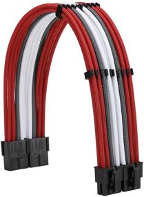 img 2 attached to 💻 Enhance Your PC's Aesthetics and Performance with FormulaMod Sleeve Extension Cable Kit - ATX 24P+ EPS 8-P+PCI-E8-P (Red Grey White)