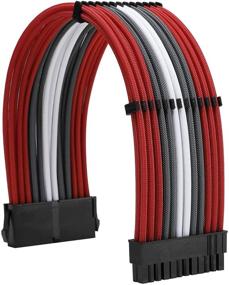 img 3 attached to 💻 Enhance Your PC's Aesthetics and Performance with FormulaMod Sleeve Extension Cable Kit - ATX 24P+ EPS 8-P+PCI-E8-P (Red Grey White)