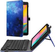 📱 fintie folio keyboard case for samsung galaxy tab a 8.0 2019 | non s pen model (sm-t290 wi-fi, sm-t295 lte) | premium pu leather stand cover with detachable wireless bluetooth keyboard | starry sky logo