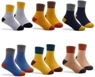 🧦 6 pack of boys winter thermal crew socks - thick wool kids warm socks logo