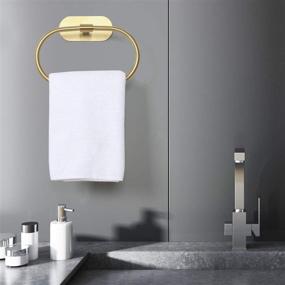 img 3 attached to 🛁 HouseAid Self Adhesive Towel Ring: Stylish Stainless Steel Hand Towel Holder, No Drill Installation, Brushed Gold Hanger for Modern Bathrooms