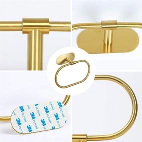 img 2 attached to 🛁 HouseAid Self Adhesive Towel Ring: Stylish Stainless Steel Hand Towel Holder, No Drill Installation, Brushed Gold Hanger for Modern Bathrooms