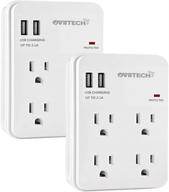 oviitech multi-functional wall mount outlet: 4-outlet surge 🔌 protector with usb charging ports - etl listed, 2 pack logo