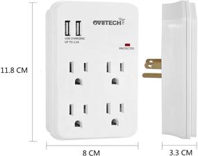 img 2 attached to OviiTech Multi-Functional Wall Mount Outlet: 4-Outlet Surge 🔌 Protector with USB Charging Ports - ETL Listed, 2 Pack
