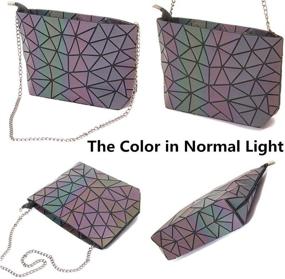 img 2 attached to 👜 Geometric Luminous Eco-Friendly Holographic Women's Handbags & Wallets by HotOne