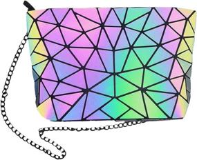 img 4 attached to 👜 Geometric Luminous Eco-Friendly Holographic Women's Handbags & Wallets by HotOne