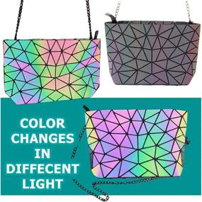 img 3 attached to 👜 Geometric Luminous Eco-Friendly Holographic Women's Handbags & Wallets by HotOne