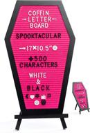 🖤 nomnu pink felt coffin letter board: spooky goth halloween decor for a hauntingly stylish home - 17x10 logo