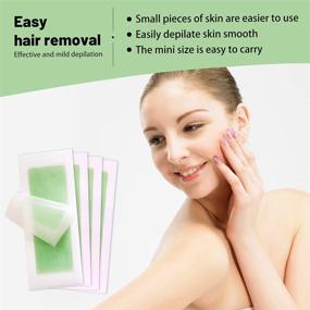 img 1 attached to 🧖 72-Piece Facial Wax Strips for Hair Removal - Lady Facial Waxing Kit for Eyebrows, Upper Lip, and Chin - Includes 4 Packs of Facial Wipes