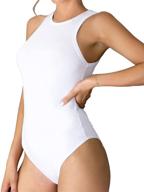 👚 mangdiup women's slim fit stretch cotton tank tops bodysuits - sleeveless crewneck & halter jumpsuits logo
