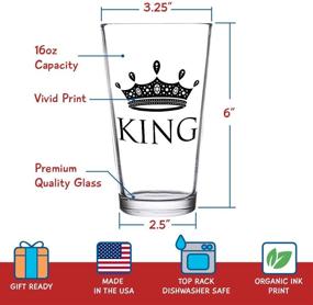 img 1 attached to 👑 USA Made King and Queen Beer and Wine Glass Gift Set of 2 - Fun Novelty His and Hers or Husband Wife Drinkware for Couple, Newlywed, Anniversary, Wedding Present or Favorite Couples Gift