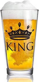 img 3 attached to 👑 USA Made King and Queen Beer and Wine Glass Gift Set of 2 - Fun Novelty His and Hers or Husband Wife Drinkware for Couple, Newlywed, Anniversary, Wedding Present or Favorite Couples Gift