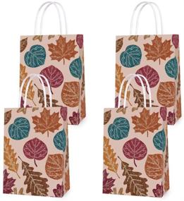 img 4 attached to 🍁 Autumn Vibes Delivered: BCHOCKS Fall Leaves Party Treat Bags (16PCS) for Festive Celebrations, Halloween, and Thanksgiving