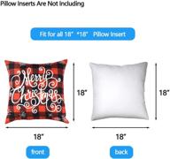🎄 menoly set of 6 christmas throw pillow covers - buffalo plaid snowflake, merry christmas deer, and christmas tree cushion couch covers - 18 x 18 inch - ideal for christmas decorations логотип