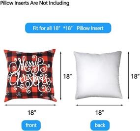 img 4 attached to 🎄 MENOLY Set of 6 Christmas Throw Pillow Covers - Buffalo Plaid Snowflake, Merry Christmas Deer, and Christmas Tree Cushion Couch Covers - 18 x 18 Inch - Ideal for Christmas Decorations