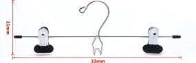 img 1 attached to 👖 Set of 12 Heavy Duty Quality Pants Hangers with Add-on Skirt/Slack Metal Hanger, Wide Adjustable Clips, Stackable Design, Chrome Finish, Ideal for Jeans, Bottoms