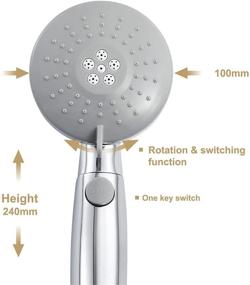 img 2 attached to 🚿 Deliao Elderly Handheld Shower Head: Disabled & Pregnancy-Friendly Design, Longer Hose, Suction Cup Holder, Control Button, Chrome Finish - Ideal for Home Care