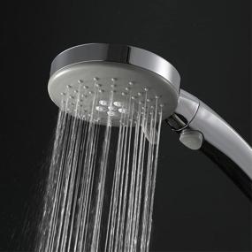 img 1 attached to 🚿 Deliao Elderly Handheld Shower Head: Disabled & Pregnancy-Friendly Design, Longer Hose, Suction Cup Holder, Control Button, Chrome Finish - Ideal for Home Care