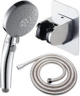 🚿 deliao elderly handheld shower head: disabled & pregnancy-friendly design, longer hose, suction cup holder, control button, chrome finish - ideal for home care logo