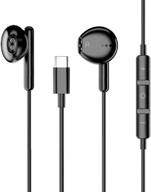 🎧 usb-c headphones with mic, hi-fi digital dac bass stereo in-ear earbuds, noise cancelling headsets with mic &amp; remote control for samsung, google pixel, ipad pro 2018, oneplus logo