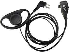 img 1 attached to 📞 XFOX Walkie Talkie Earpiece: 2Pin D Shape Headset w/ PTT Mic for Motorola CP040, CP200, CLS1410, and More!