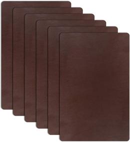 img 4 attached to 🛋️ TOPZEA 6Pcs Leather Repair Patch Kit - Self-Adhesive Anti-Scratch Couch Patch Peel and Stick Patch for Couches, Sofa, Car Seats, Handbag, Jacket - Dark Brown, 8x11 Inches