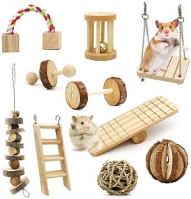 img 4 attached to Top-Rated MSDS Approved 10-Pack ZALALOVA Hamster Chew Toys: Natural Wooden Pine Guinea Pigs, Rats, Chinchillas Accessories for Teeth Care, Exercise, and Molar Toy – Perfect Bunny Valentine's Day Gifts