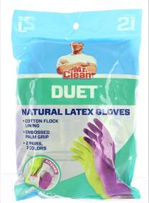 img 3 attached to Mr.Clean 949800 Duet Latex Cleaning Gloves L - 2 Pairs (243094) - Efficient Cleaning Gloves for All Household Chores!