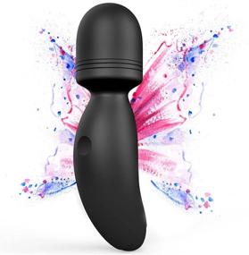 img 4 attached to Compact Waterproof Mini Personal Wand Massager - Portable Cordless Handheld Massager for Back and Shoulder - Black [4.35x1.18 in]