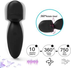 img 1 attached to Compact Waterproof Mini Personal Wand Massager - Portable Cordless Handheld Massager for Back and Shoulder - Black [4.35x1.18 in]