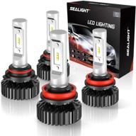 🌬 комплект led-ламп sealight 9005/hb3 & h11/h9 - 14 000 люмен, чипы csp, 6000k холодный белый логотип