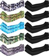 🌞 stay cool and protected: boao 10 pairs uv protection cooling arm sleeves for men (6 colors) logo