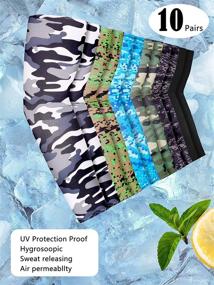 img 3 attached to 🌞 Stay Cool and Protected: Boao 10 Pairs UV Protection Cooling Arm Sleeves for Men (6 Colors)