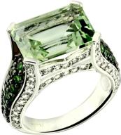 💎 rb gems sterling silver 925 statement ring with genuine rhodium-plated gemstone - octagon 14x10 mm logo