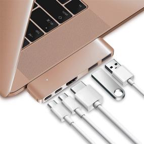 img 4 attached to 💻 Purgo Mini USB C Hub Adapter Dongle for MacBook Air M1 & MacBook Pro M1 - 4K HDMI, 100W PD, 40Gbps TB3, USB-C, USB 3.0 - Gold