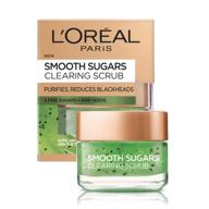 🧖 l'oreal paris pure sugar scrub purify and unclog - deep cleansing facial scrub, 1.7 oz. logo