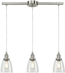 img 4 attached to 💡 EUL Industrial Brushed Nickel 3-Light Kitchen Island Pendant with Clear Glass – Stylish Lighting Fixture for Modern Spaces