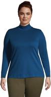 comfortable and stylish: lands' end women's relaxed cotton long sleeve mock turtleneck логотип